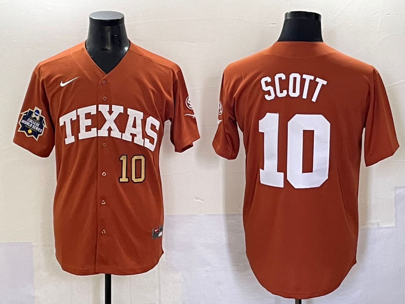 Men Texas Longhorns #10 Scott brown Nike joint Name NCAA 2025 Jersey style 9
